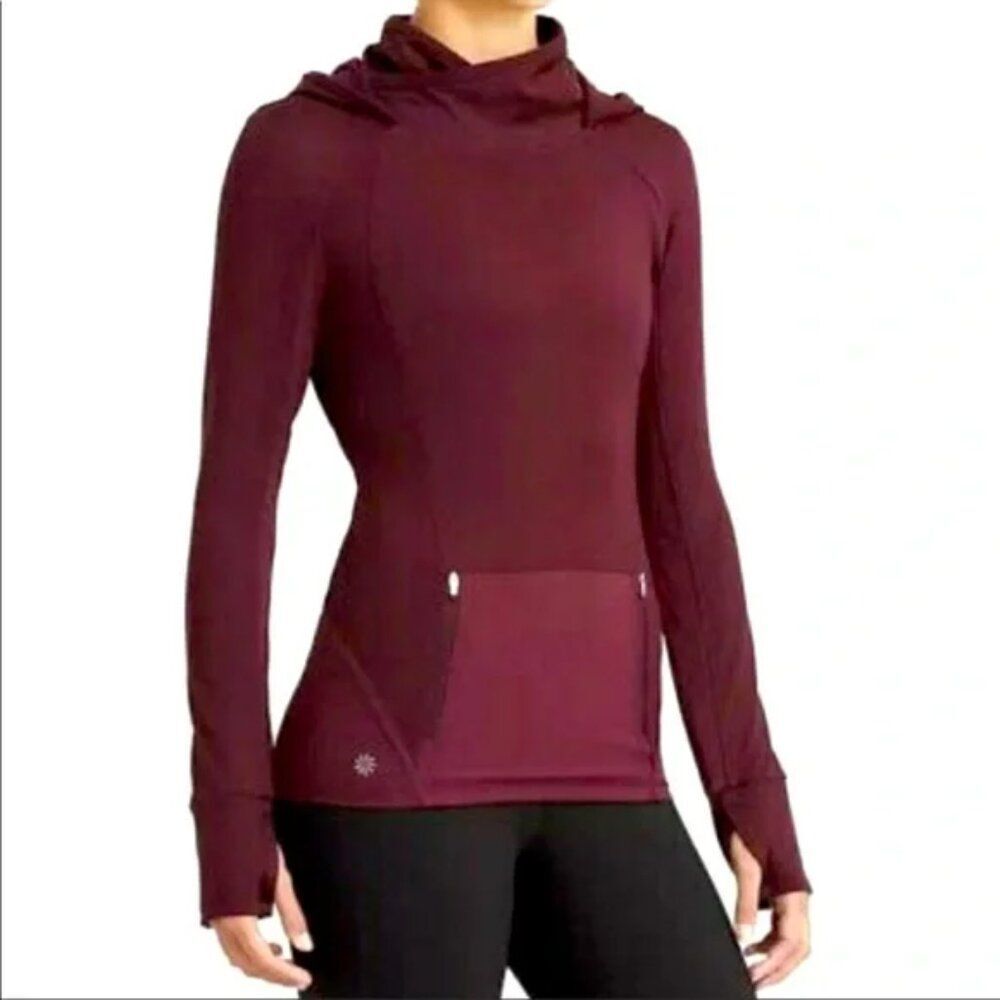 Athleta Plush Tech Hoodie Size Medium Chiant Plum Athletic Athleisure Gorpcore